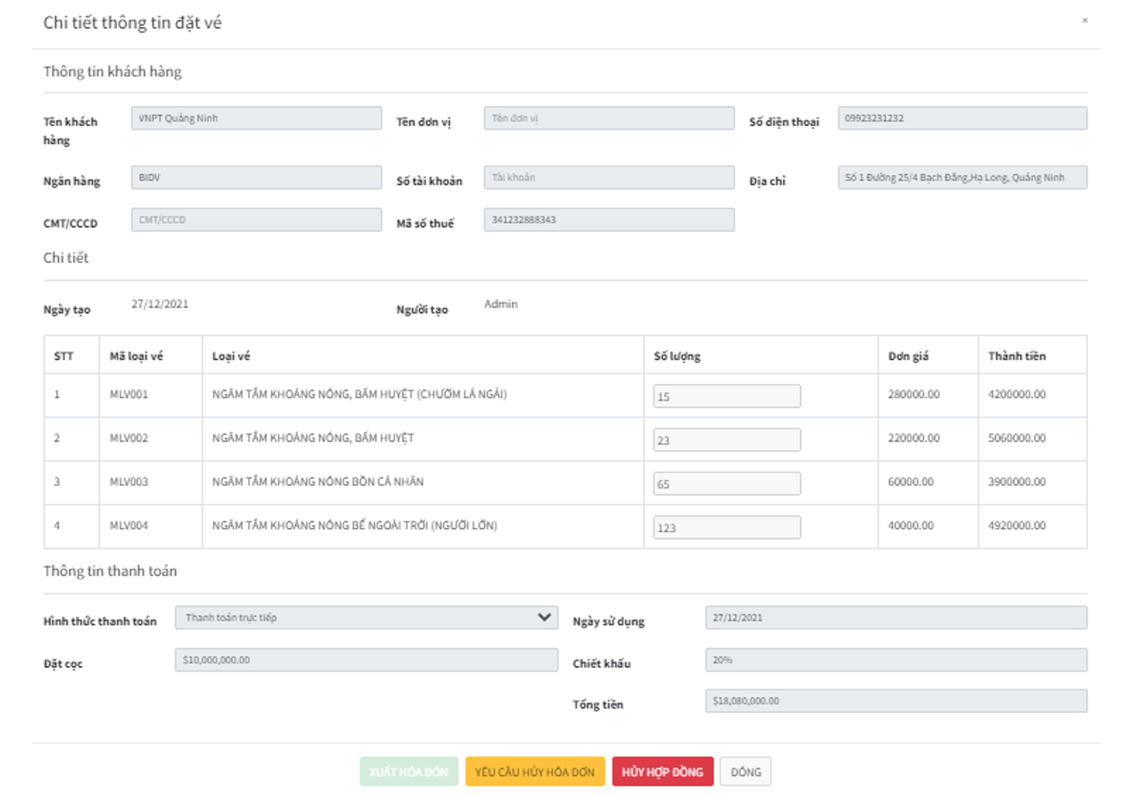 VNPT eTICKET – Quản lý hợp đồng VNPT eTICKET – Quản lý hợp đồng