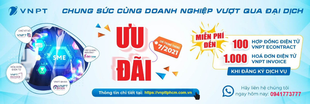 Tặng ngay 100 đến 1000 số hóa đơn cho bất kỳ gói cước nào của Hợp Đồng Điện Tử VNPT eContract. Đặc biệt với những doanh nghiệp mới thành lập, doanh nghiệp vừa và nhỏ Tặng ngay 100 đến 1000 số hóa đơn cho bất kỳ gói cước nào của Hợp Đồng Điện Tử VNPT eContract. Đặc biệt với những doanh nghiệp mới thành lập, doanh nghiệp vừa và nhỏ