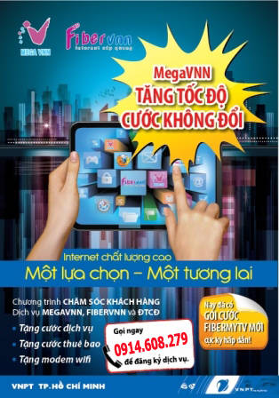 VNPT TP.HCM áp dụng chương trình tăng tốc độ gói cước với giá cước không đổi VNPT TP.HCM áp dụng chương trình tăng tốc độ gói cước với giá cước không đổi