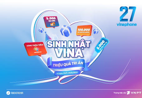 Đón Sinh nhật 27, VinaPhone tặng hàng triệu quà tặng tri ân khách hàng sinh-nhat-27-nam-vinaphone