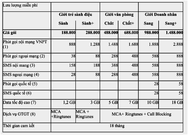 Gói cước khuyến mãi cho đầu số 088 Gói cước khuyến mãi cho đầu số 088