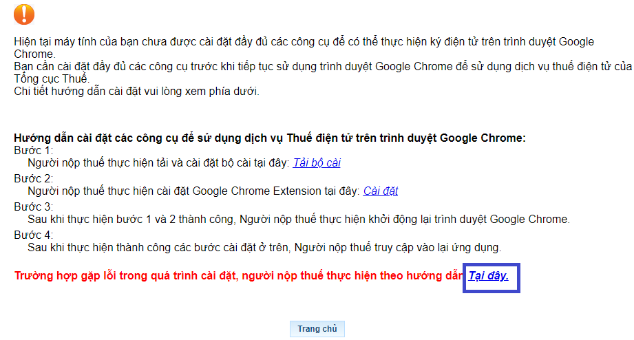 Bạn quay lại bước 3 của phần cài đặt tải file cài khắc phục lỗi bằng cách vào lại trang thuedientu.gdt.gov.vn Bạn quay lại bước 3 của phần cài đặt tải file cài khắc phục lỗi bằng cách vào lại trang thuedientu.gdt.gov.vn