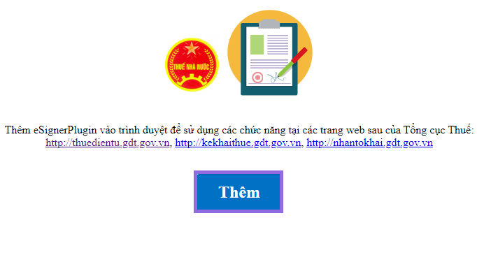 Bấm “Thêm” để thêm tiện ích Esigner vào kho ứng dụng trên Chrome Bấm “Thêm” để thêm tiện ích Esigner vào kho ứng dụng trên Chrome