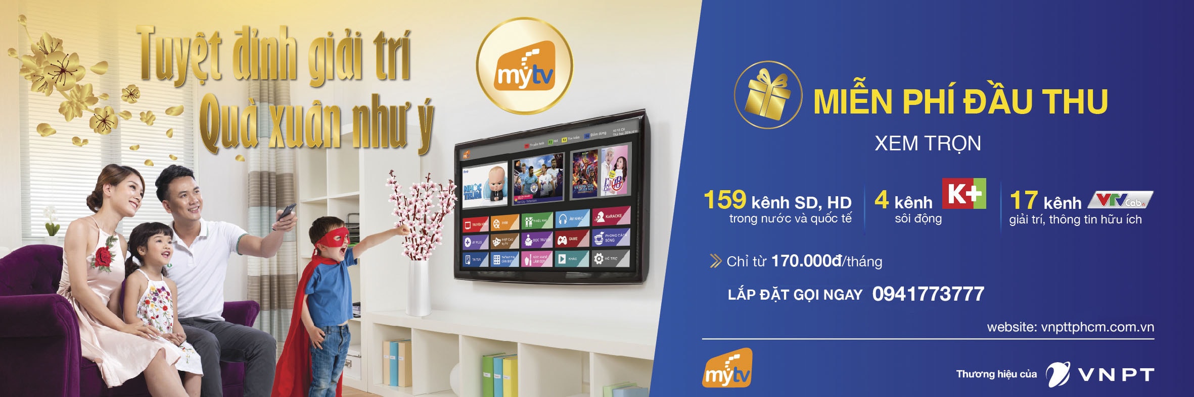 Combo internet wifi MyTV có tích hợp K+ & VTVCab tại khu vực Củ Chi