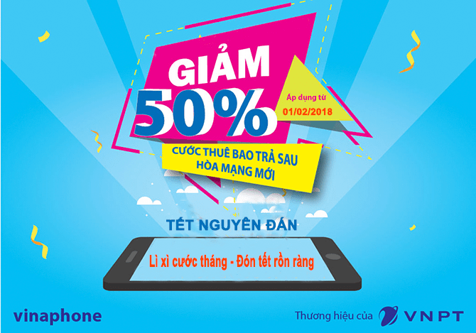 Giảm 50% cước sử dụng thuê bao vinaphone trả sau trong vòng 6 tháng Giảm 50% cước sử dụng thuê bao vinaphone trả sau trong vòng 6 tháng