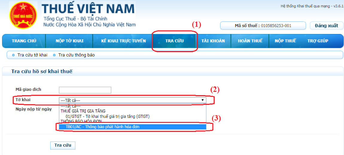 Nộp Hóa đơn mẫu, quyết đinh sử dụng và thông báo phát hành bản word qua mạng