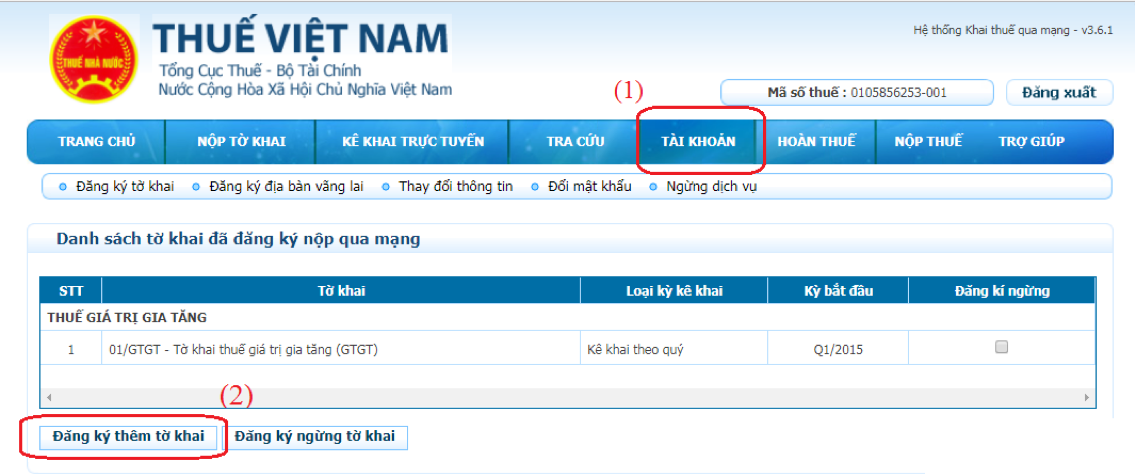 Đăng ký nộp Thông báo phát hành hóa đơn điện tử qua mạng